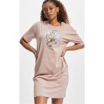 Rosa Oversize Bio Shirtkleider aus Baumwolle für Damen Größe S 