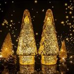 Reduzierte Goldene LED-Weihnachtsbäume 2-teilig 