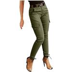 Armeegrüne Vintage Ripped Jeans & Zerrissene Jeans aus Denim für Damen Größe M 