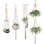 Makramee Moderne 170 cm Runde Pflanzenampeln & Blumenampeln 170 cm aus Baumwolle Indoor 4-teilig 