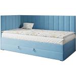 Blaue MKS Meble Betten mit Matratze mit Stauraum 90x200 