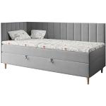 Graue MKS Meble Betten mit Matratze aus Holz mit Stauraum 90x200 mit Härtegrad 3 