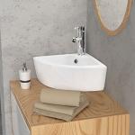 Weiße Rechteckige Handwaschbecken & Gäste-WC-Waschtische aus Keramik 
