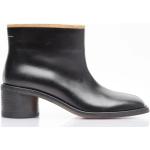 Schwarze Maison Martin Margiela Karree Ankle Boots & Klassische Stiefeletten aus Leder für Damen Größe 36 