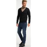Reduzierte Schwarze Unifarbene MO V-Ausschnitt Herrencardigans aus Baumwolle Größe L 