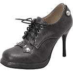 Schwarze Vintage Pfennigabsatz High Heels & Stiletto-Pumps mit Schnürsenkel für Damen Größe 38 