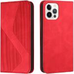 Rote iPhone 15 Hüllen Art: Flip Cases mit Bildern aus Glattleder klappbar 