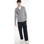 Reduzierte Graue Unifarbene MO V-Ausschnitt Herrencardigans aus Baumwolle Größe XL 