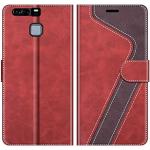 Reduzierte Rote Huawei P9 Plus Cases Art: Flip Cases mit Bildern aus Leder 
