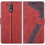 Reduzierte Rote Moto G4 Cases Art: Flip Cases mit Bildern aus Leder 