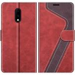Reduzierte Rote OnePlus 7 Hüllen Art: Flip Cases mit Bildern aus Leder 