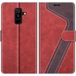 Reduzierte Rote Samsung Galaxy A6 Plus Hüllen 2018 Art: Flip Cases mit Bildern aus Leder 