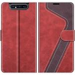 Rote Samsung Galaxy A80 Hüllen Art: Flip Cases mit Bildern aus Leder 