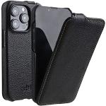 Schwarze iPhone 14 Pro Hüllen Art: Flip Cases mit Bildern aus Leder klappbar 