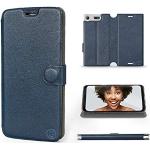 Blaue Sony Xperia XZ1 Cases Art: Flip Cases durchsichtig aus Leder 