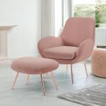 Reduzierte Pinke Sessel mit Hocker lackiert aus Chrom Breite 50-100cm, Höhe 50-100cm, Tiefe 50-100cm 
