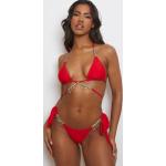 Rote Unifarbene Bikinihosen & Bikinislips aus Kunstfaser für Damen Größe XS 