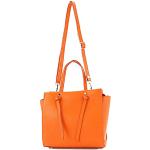 Orange Damenschultertaschen & Damenshoulderbags mit Reißverschluss aus PU klein 