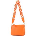 Orange Sportliche Kleine Umhängetaschen mit Reißverschluss aus Leder für Damen klein 
