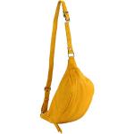 Gelbe Camouflage Damenbauchtaschen & Damenhüfttaschen mit Reißverschluss aus Glattleder klein 