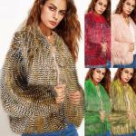 Khakifarbene Casual Midi Stehkragen Kunstlederjacken aus Pelz für Damen Größe XS für Partys für den für den Herbst 