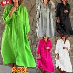 Rosa Unifarbene Elegante Maxi Sommerkleider aus Polyester für Damen Größe 5 XL Große Größen für den für den Sommer 