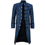 Blaue Business The Witcher Trenchcoats mit Rüschen aus Leder für Herren Größe XXL für den für den Sommer 