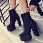 Schwarze High Heel Stiefeletten & High Heel Boots aus Leder für Damen für den für den Herbst 