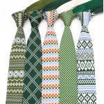 Grüne Gestreifte Schmale Krawatten aus Polyester für Herren Einheitsgröße für den für den Winter 
