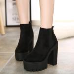 Schwarze High Heel Stiefeletten & High Heel Boots aus Leder für Damen für den für den Sommer 
