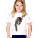 Weiße Hip Hop Kurzärmelige Rundhals-Ausschnitt Printed Shirts für Kinder & Druck-Shirts für Kinder mit Tiermotiv Handwäsche für Mädchen für den für den Sommer 