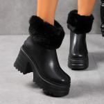 Schwarze High Heel Stiefeletten & High Heel Boots mit Reißverschluss aus Leder für Damen für den für den Winter 