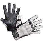 Hellgraue Touchscreen-Handschuhe aus Leder für Damen 