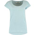 Blaue Kurzärmelige Zabaione Rundhals-Ausschnitt T-Shirts für Damen 