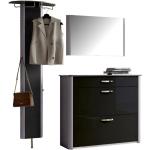 Schwarze Moderano Garderoben Sets & Kompaktgarderoben aus Metall Breite 150-200cm, Höhe 200-250cm, Tiefe 0-50cm 3-teilig 