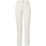 Cremefarbene TCHIBO Slim Fit Jeans mit Reißverschluss aus Baumwolle für Damen Größe M 