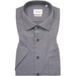 Graue Kurzärmelige Eterna Kentkragen Hemden mit Kent-Kragen mit Knopf aus Baumwolle für Herren für den für den Sommer 