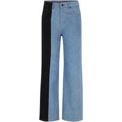Modern-Fit Jeans mit weitem Beinverlauf und kontrastfarbenem Einsatz
