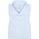 Hellblaue Kurzärmelige Eterna Kentkragen Shirts mit Tasche aus Baumwolle für Herren für den für den Sommer 