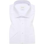 Weiße Kurzärmelige Eterna Kentkragen Shirts mit Tasche aus Baumwolle für Herren für den für den Sommer 