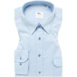 Reduzierte Hellblaue Unifarbene Eterna Button Down Kragen Shirts mit Tasche aus Baumwolle für Herren 