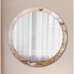 Goldene Moderne Runde Runde Wandspiegel 100 cm aus Glas 