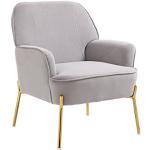 Graue Moderne Lounge Sessel aus Samt 