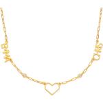 Goldene Minimalistische Namensketten mit Diamant für Damen zum Valentinstag 