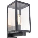 Reduzierte Schwarze Moderne Qazqa Rechteckige Außenwandleuchten & Außenwandlampen aus Glas dimmbar E27 