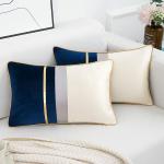 Reduzierte Blaue Minimalistische Rechteckige Dekokissenbezüge aus Textil 50x30 