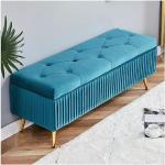 Blaue Moderne Bettbänke aus Metall mit Stauraum Breite 0-50cm, Höhe 0-50cm, Tiefe 0-50cm 