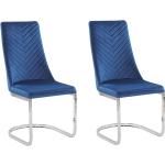 Reduzierte Cobaltblaue Moderne Beliani Freischwinger Stühle mit Armlehne Breite 0-50cm, Höhe 0-50cm, Tiefe 0-50cm 2-teilig 