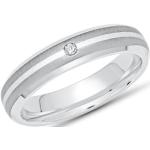 Moderner Ring Titan Einlage Silber 4mm & Diamant