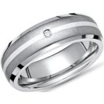 Moderner Ring Titan mit Einlage Silber & Diamant